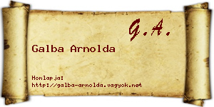 Galba Arnolda névjegykártya